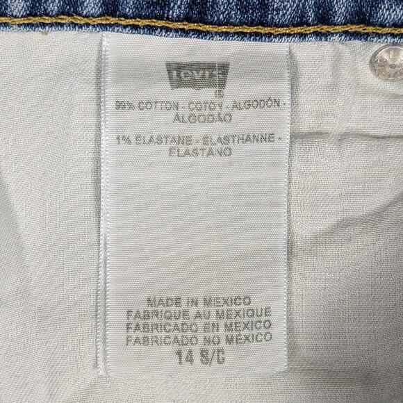 Levi’s 505 Straight Leg Jeans Womens 14 Mid Rise Short Curvy Medium Wash Y2K - Picture 8 of 13